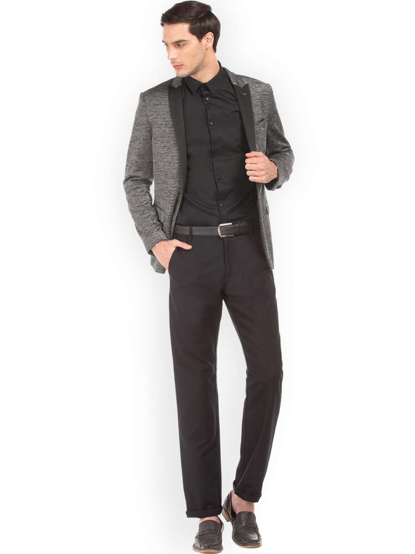 Buy Arrow New York Men Grey Self Design Single Breasted Slim Fit Formal Blazer Blazers for Men 2528858 Myntra