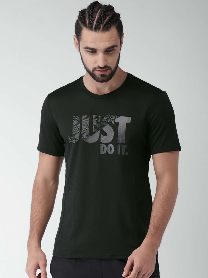 Buy Nike Men Black Dry Miler Printed T shirt Tshirts for Men 2529628 Myntra