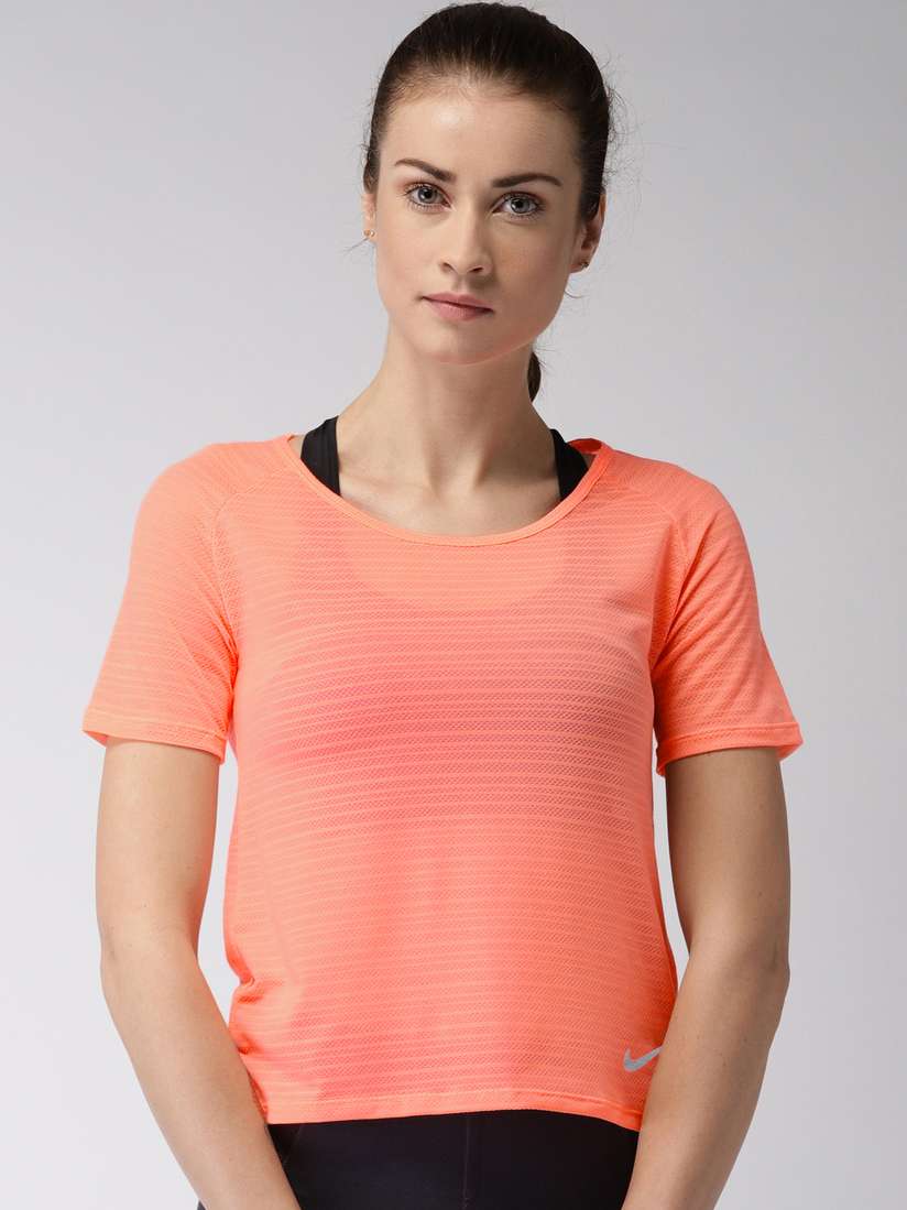 Short Sleeve Nike Running Top Orange Buy Nike Women Orange MILER