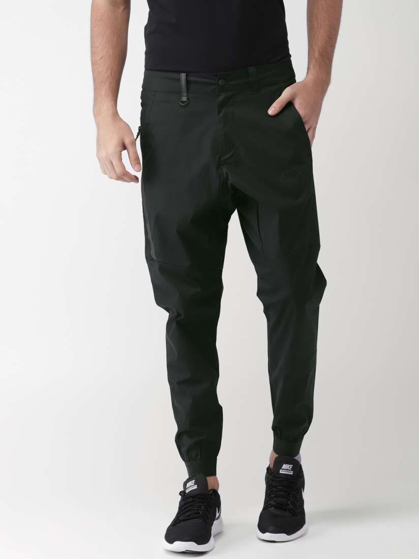 Buy Nike Men Black Solid Slim Fit Sportswear Bonded Jogger Track Pants for Men 2529665 Myntra