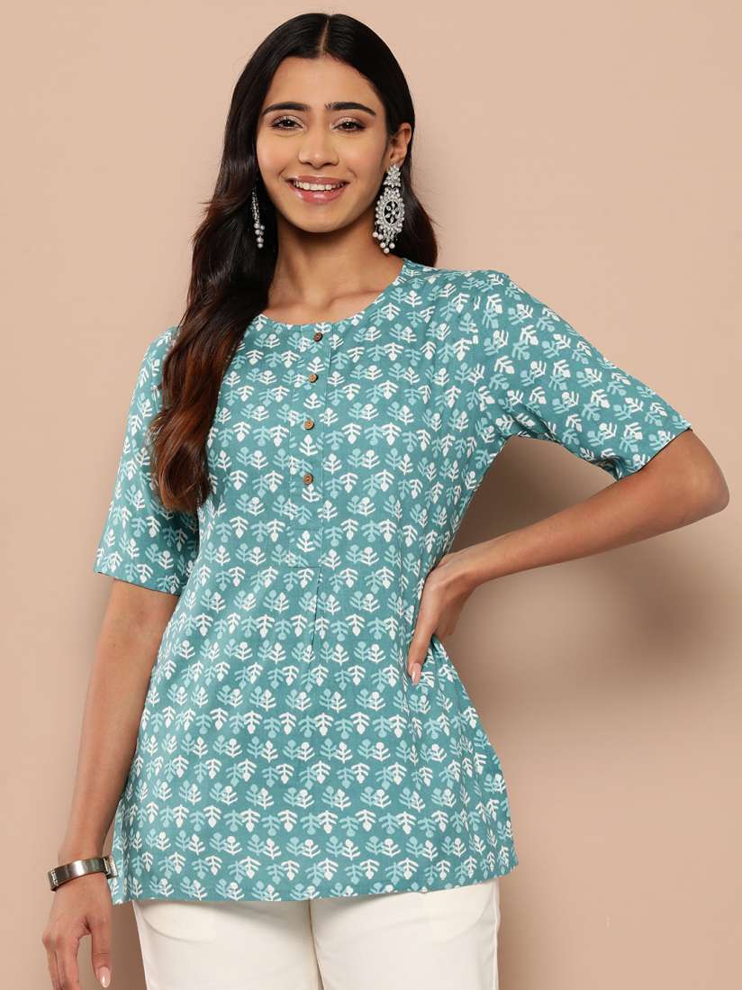 Buy HERE NOW Ethnic Motifs Print Pleated Kurti Kurtis for Women 25307186 Myntra