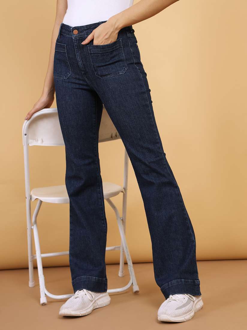 Buy Wrangler Women Flared High Rise Clean Look Stretchable Jeans Jeans for Women 25307900 Myntra