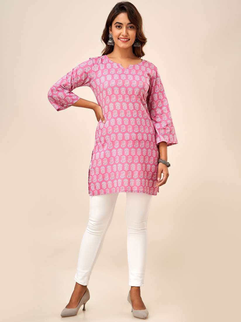 Buy HERE NOW Ethnic Motifs Printed Pure Cotton Straight Kurti Kurtis for Women 25313136 Myntra