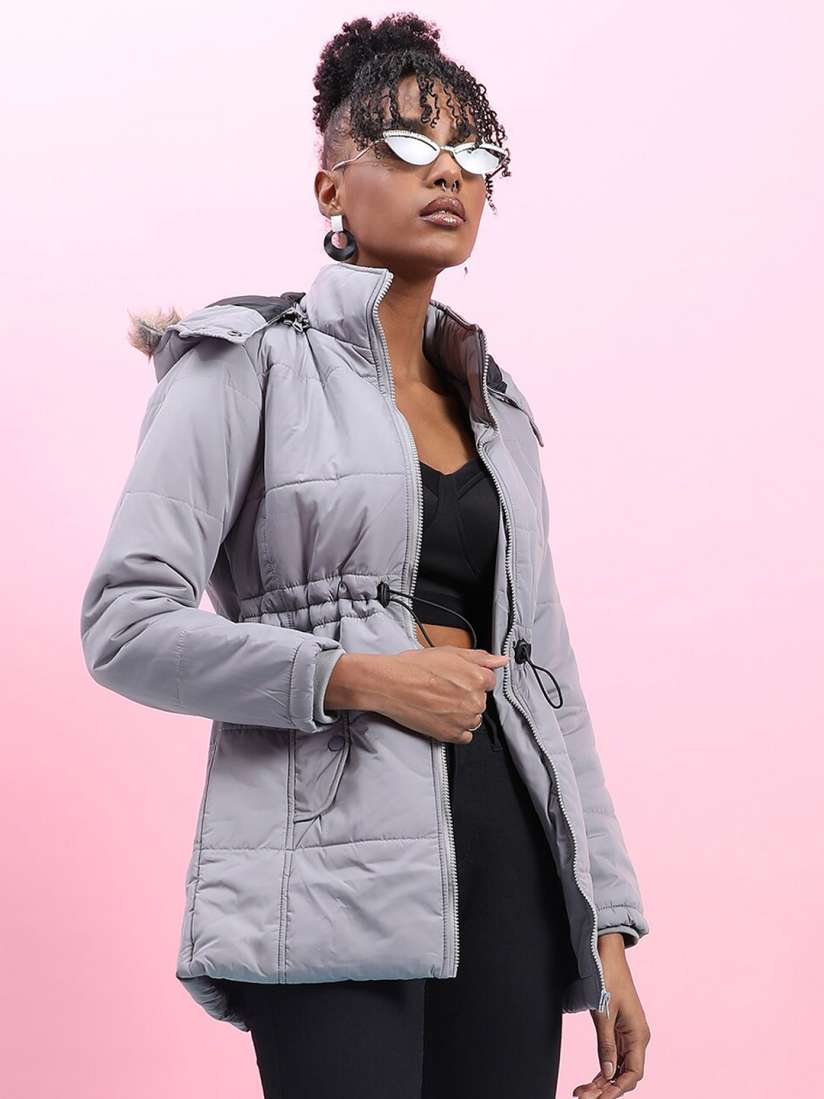Buy Campus Sutra Windcheater Hooded Padded Jacket Jackets for Women 25317276 Myntra
