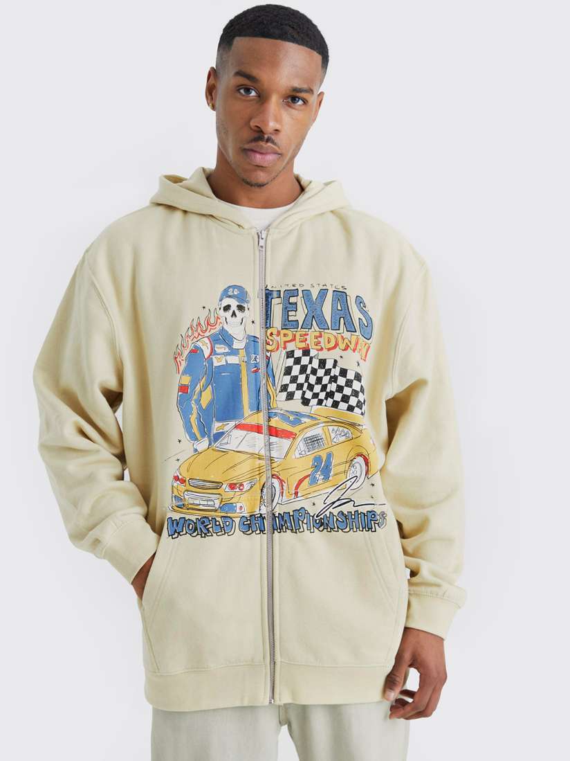 World map print kangaroo pocket hoodie on sale