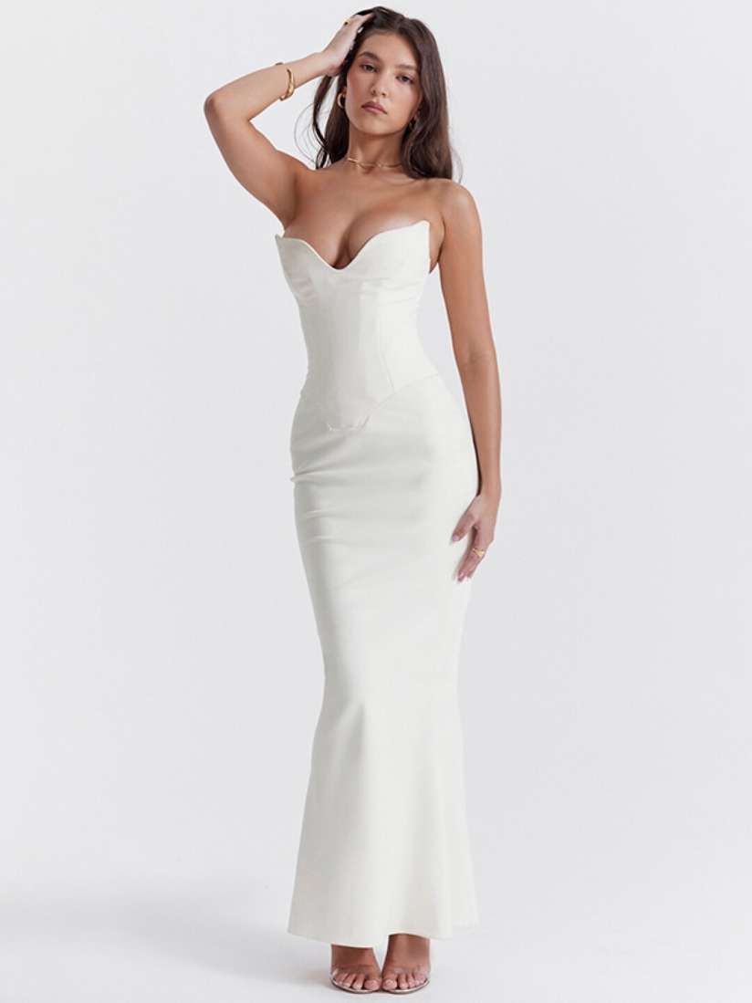 White strapless sheath dress new arrivals