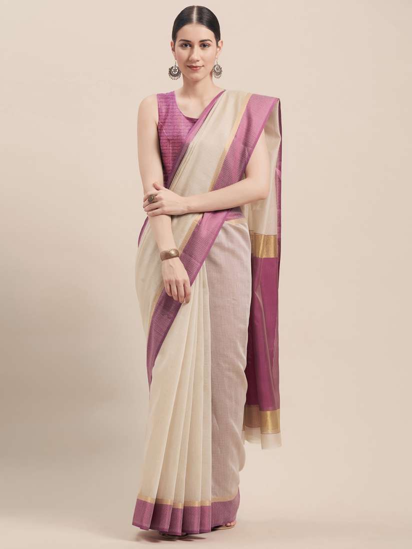 Buy KALINI Zari Pure Cotton Saree Sarees for Women 25323892 Myntra