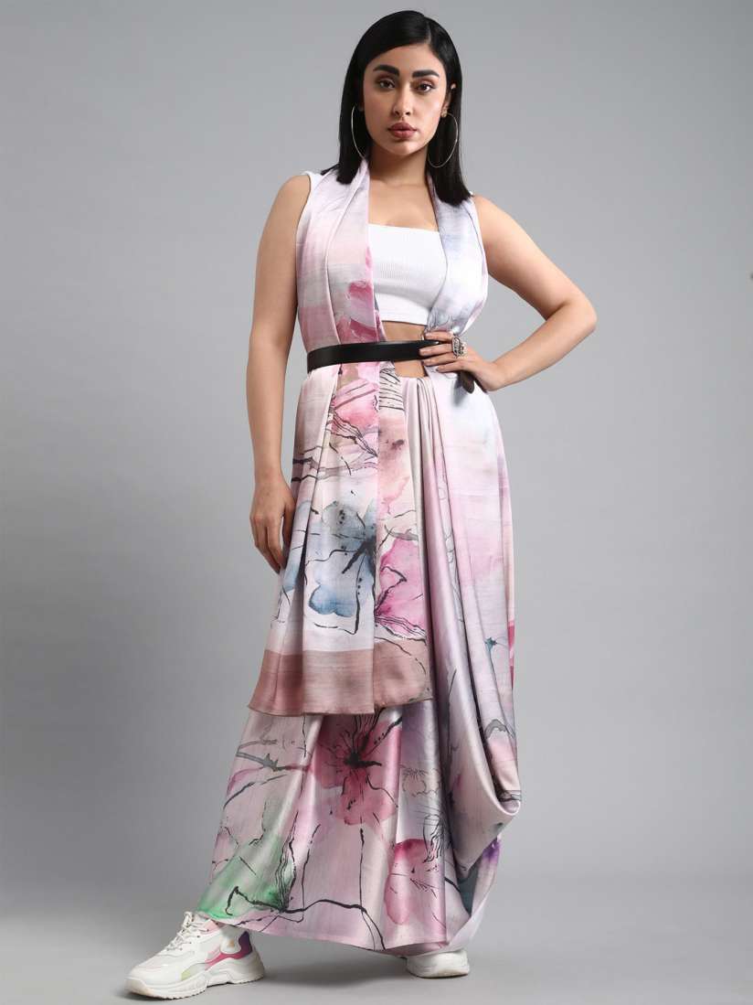 Myntra crepe sarees hotsell