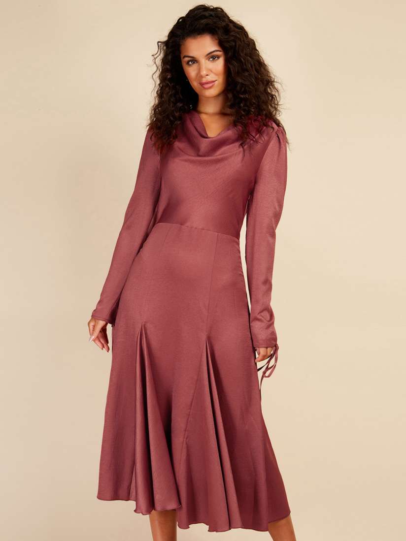Buy Little Mistress Cowl Neck Satin Fit Flare Midi Dress Dresses for Women 25333806 Myntra