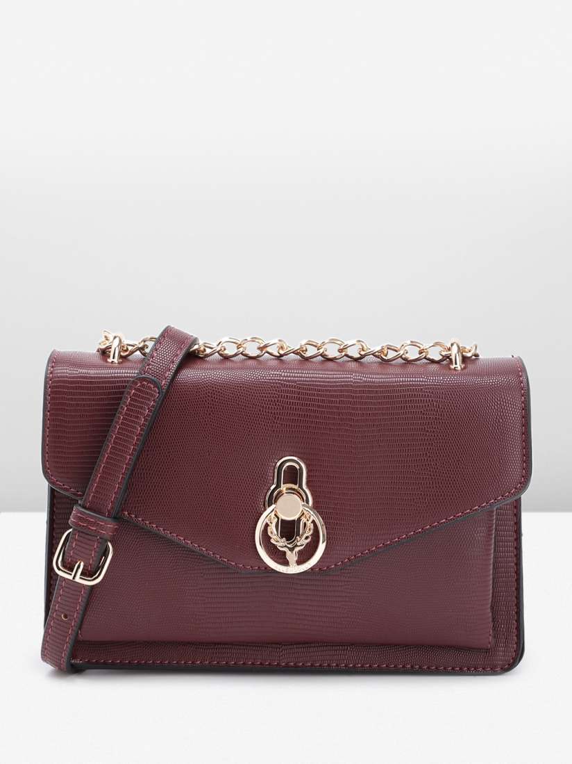 Allen solly burgundy bag clearance