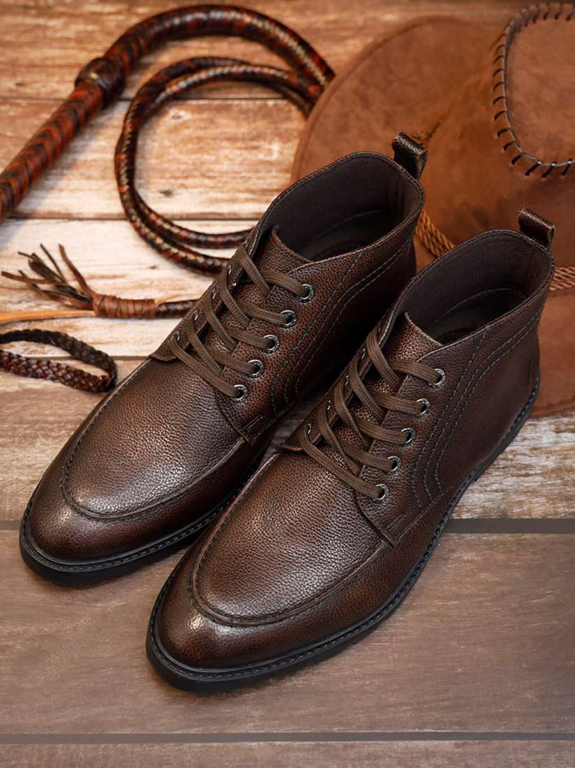 Buy LOUIS STITCH Men Brunette Brown Egyptian Milled Leather Mid Top Chukka Boots Boots for Men 25335614 Myntra