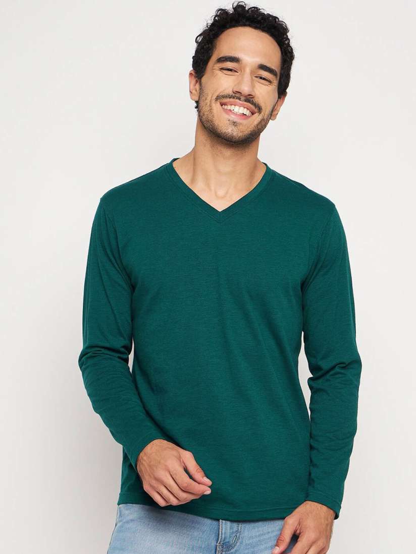 Buy Club York V Neck Long Sleeves Cotton T shirt Tshirts for Men 25343172 Myntra