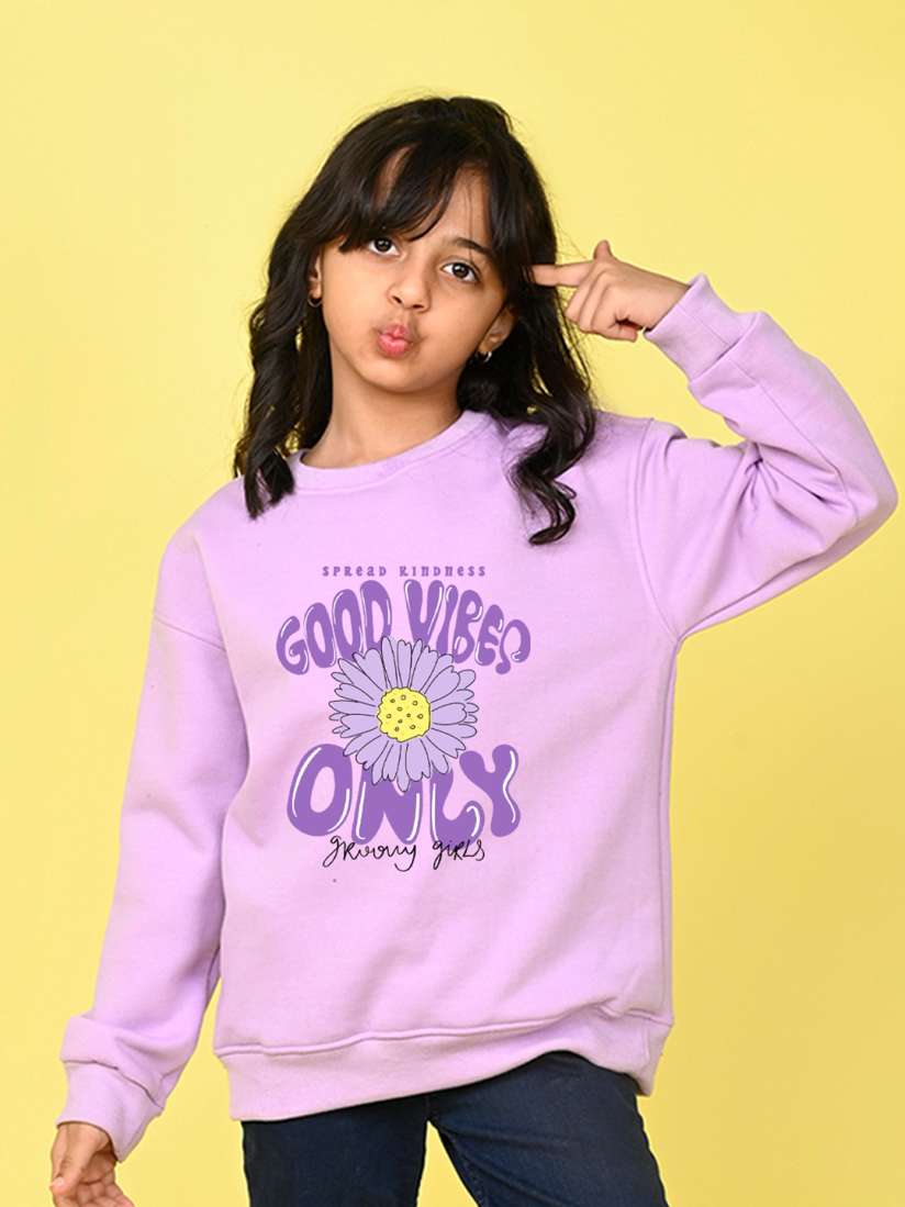 Buy NUSYL Girls Typography Printed Sweatshirt Sweatshirts for Girls 25344292 Myntra