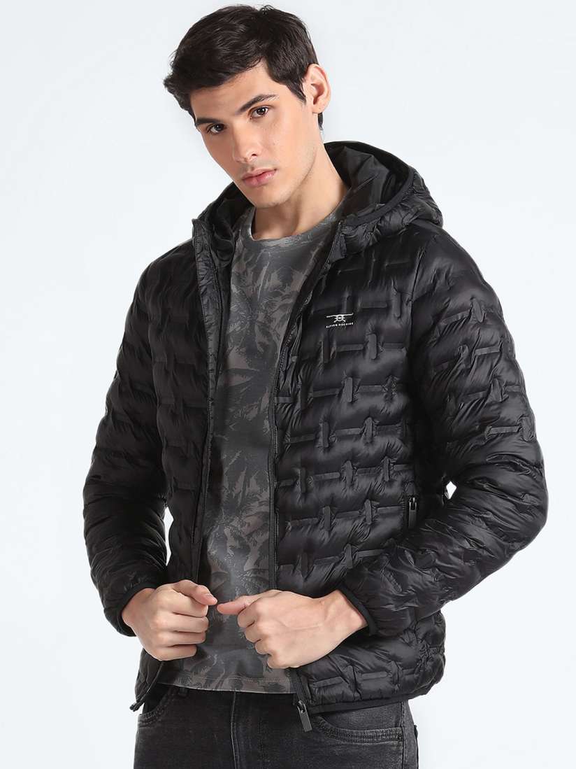 Buy Flying Machine Self Designed Hooded Padded Jacket Jackets for Men 25345380 Myntra