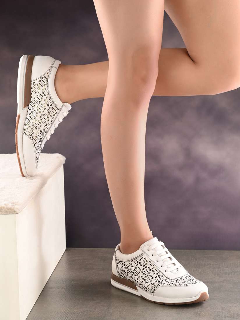 Buy CARLO ROMANO Women Laser Cut Sneakers Casual Shoes for Women 25360992 Myntra