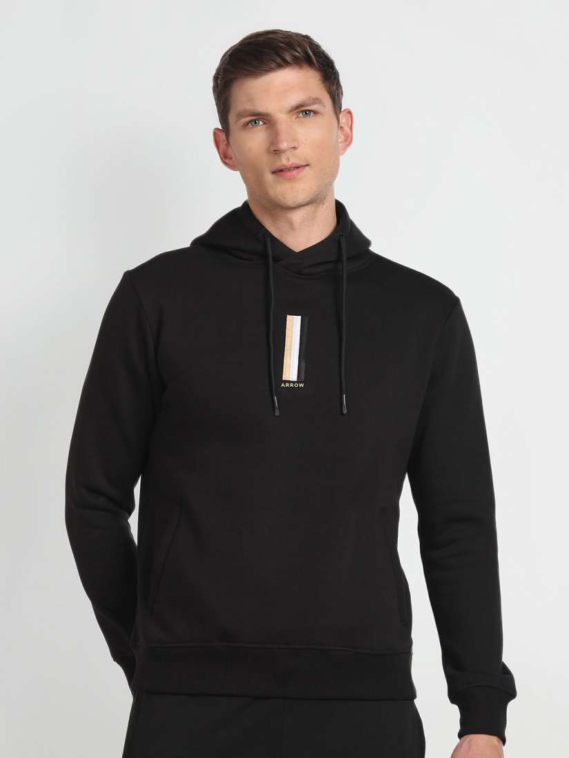 Buy Arrow Sport Typography Printed Hooded Cotton Pullover Sweatshirt Sweatshirts for Men 25364744 Myntra