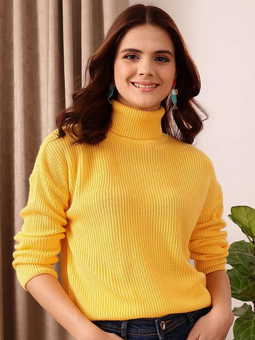 Yellow mock neck sweater 2025
