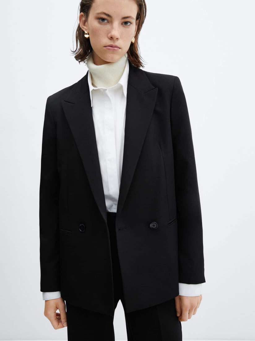 Buy MANGO Double Breasted Formal Blazer Blazers for Women 25376830 Myntra