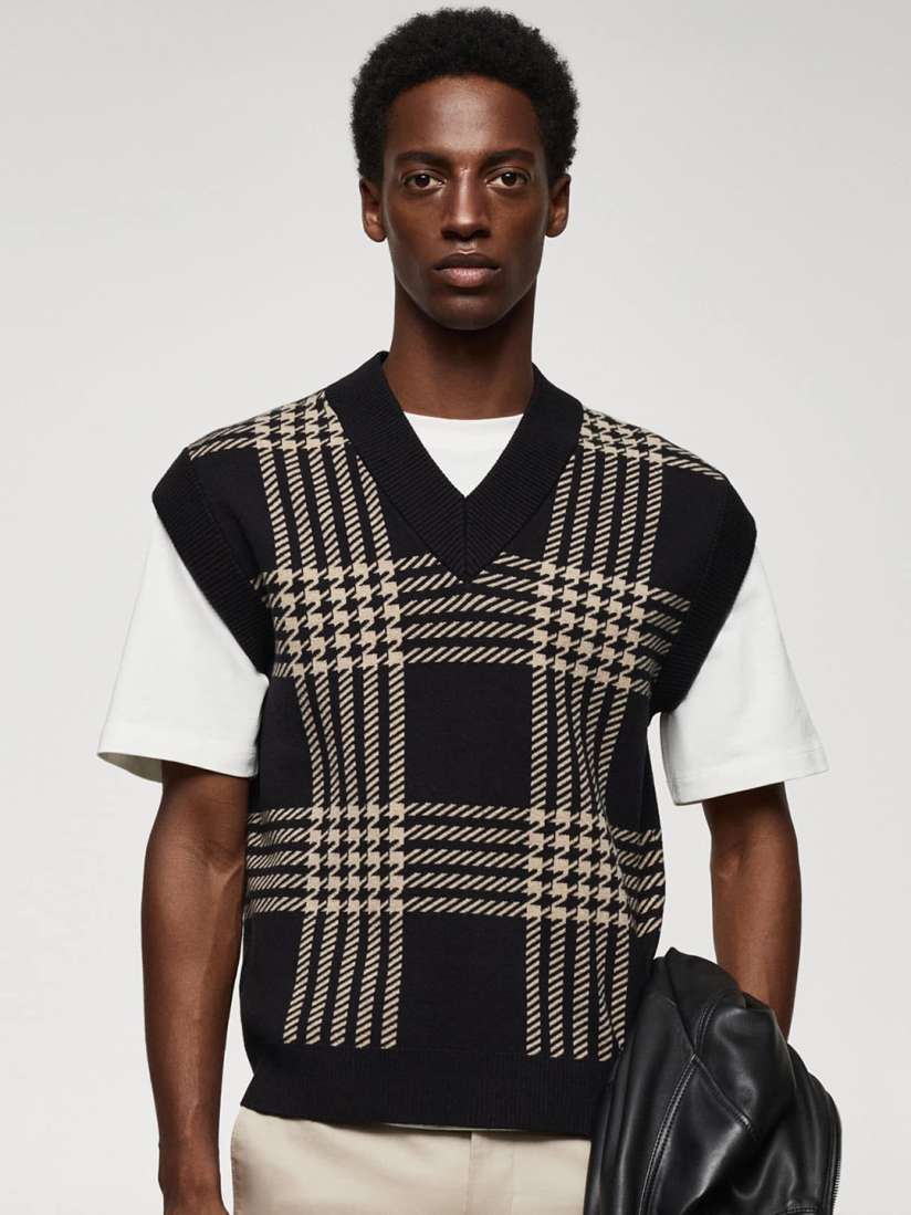Buy MANGO MAN Checked Sweater Vest Sweaters for Men 25377016 Myntra