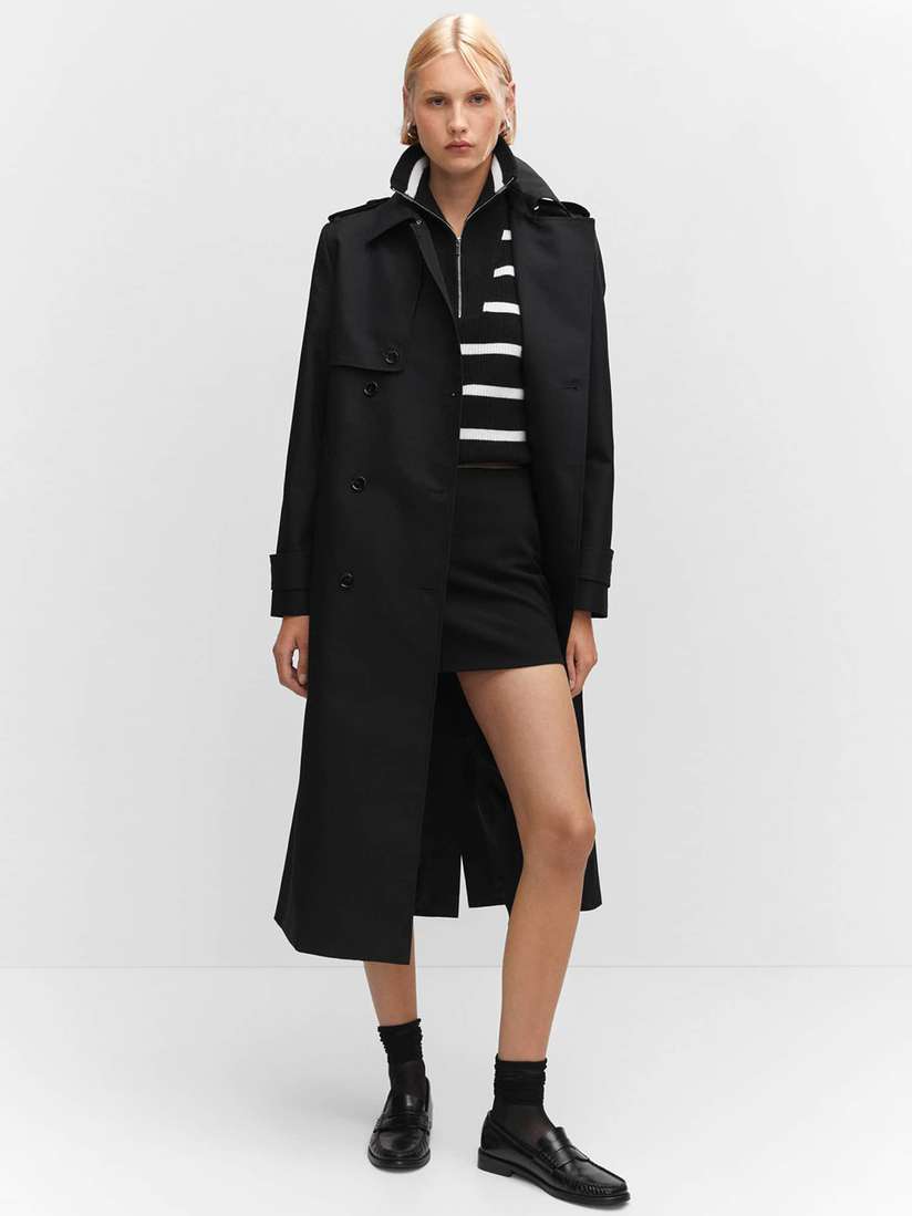 Myntra Pipeline Trench Coat MANGO Waterproof Double-Breasted