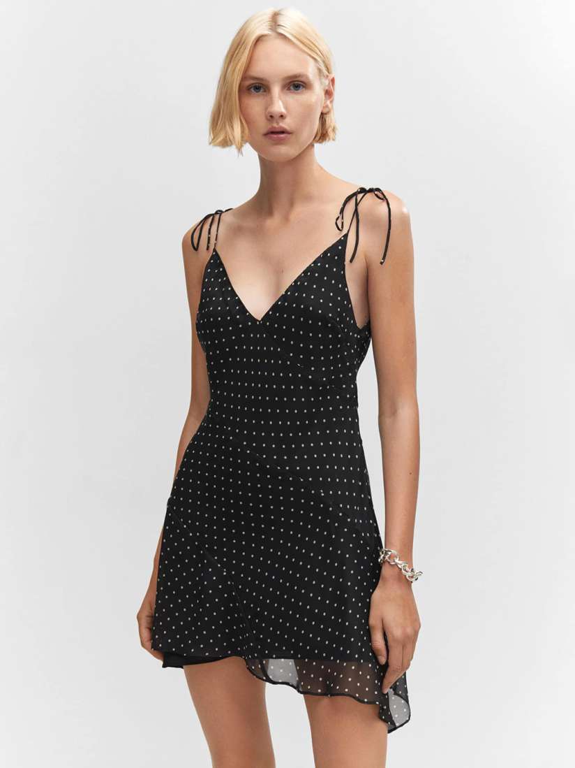 Mango polka dot print dress shop