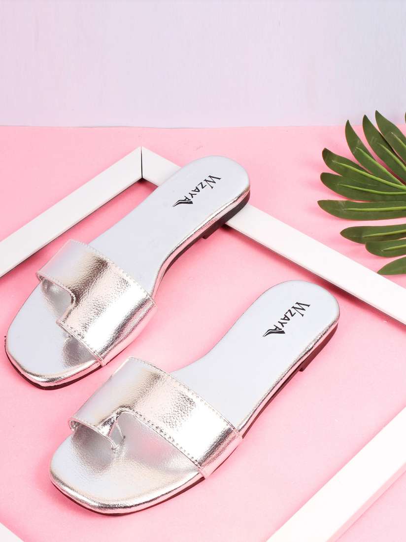 Buy WZAYA No Back Strap One Toe Flats Flats for Women 25380090 Myntra