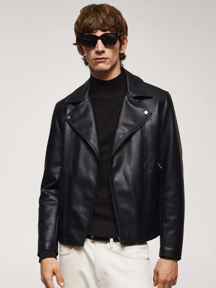 Mango leather coat shop