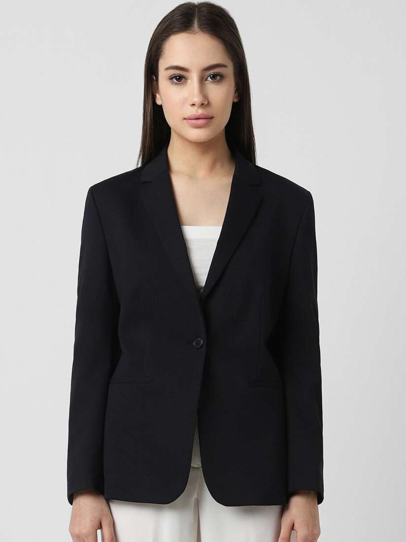 Buy Van Heusen Woman Notched Lapel Single Breasted Blazer Blazers for Women 25387168 Myntra