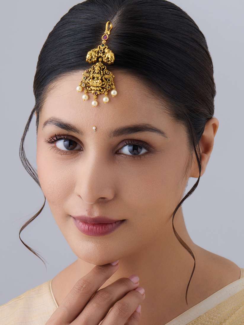 Buy Kushal s Fashion Jewellery Gold Plated Maang Tikka Head Jewellery for Women 25388858 Myntra