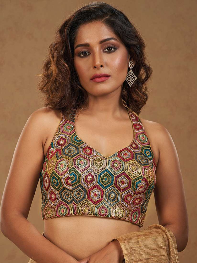 Halter saree blouse sales