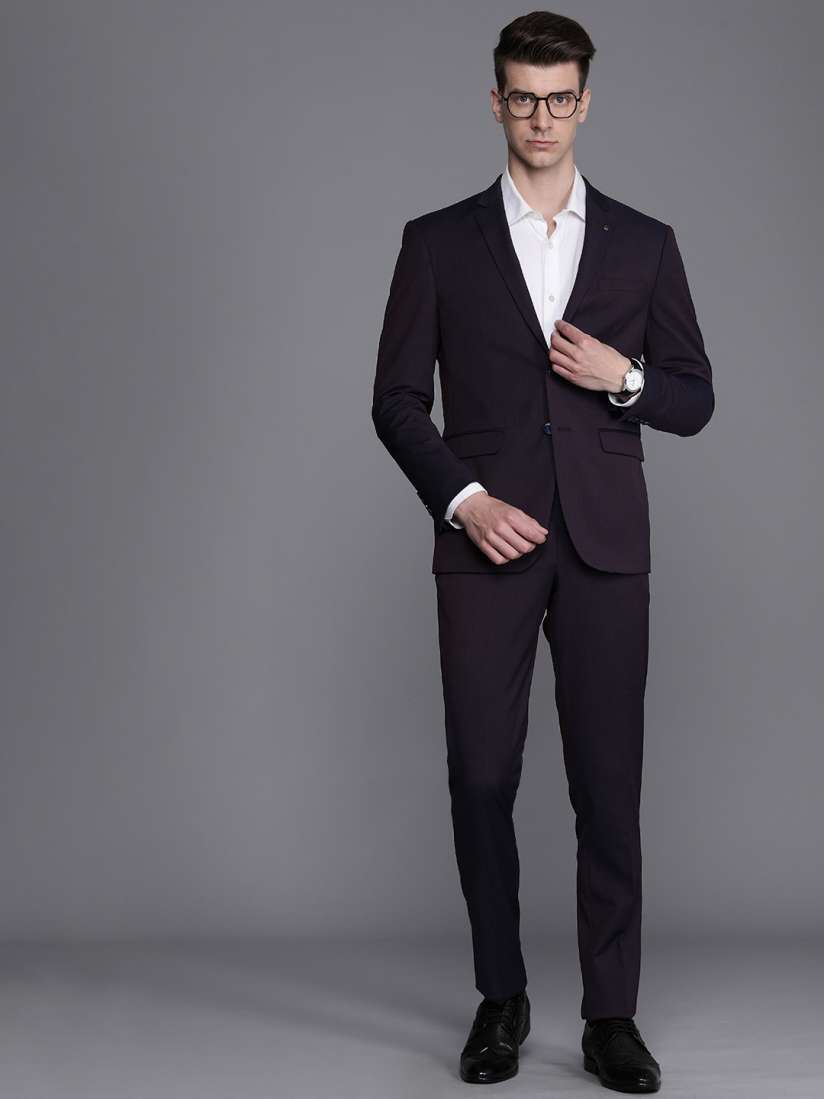 Buy Louis Philippe Self Design Single Breasted Formal Blazer And Trousers Suits for Men 25408546 Myntra