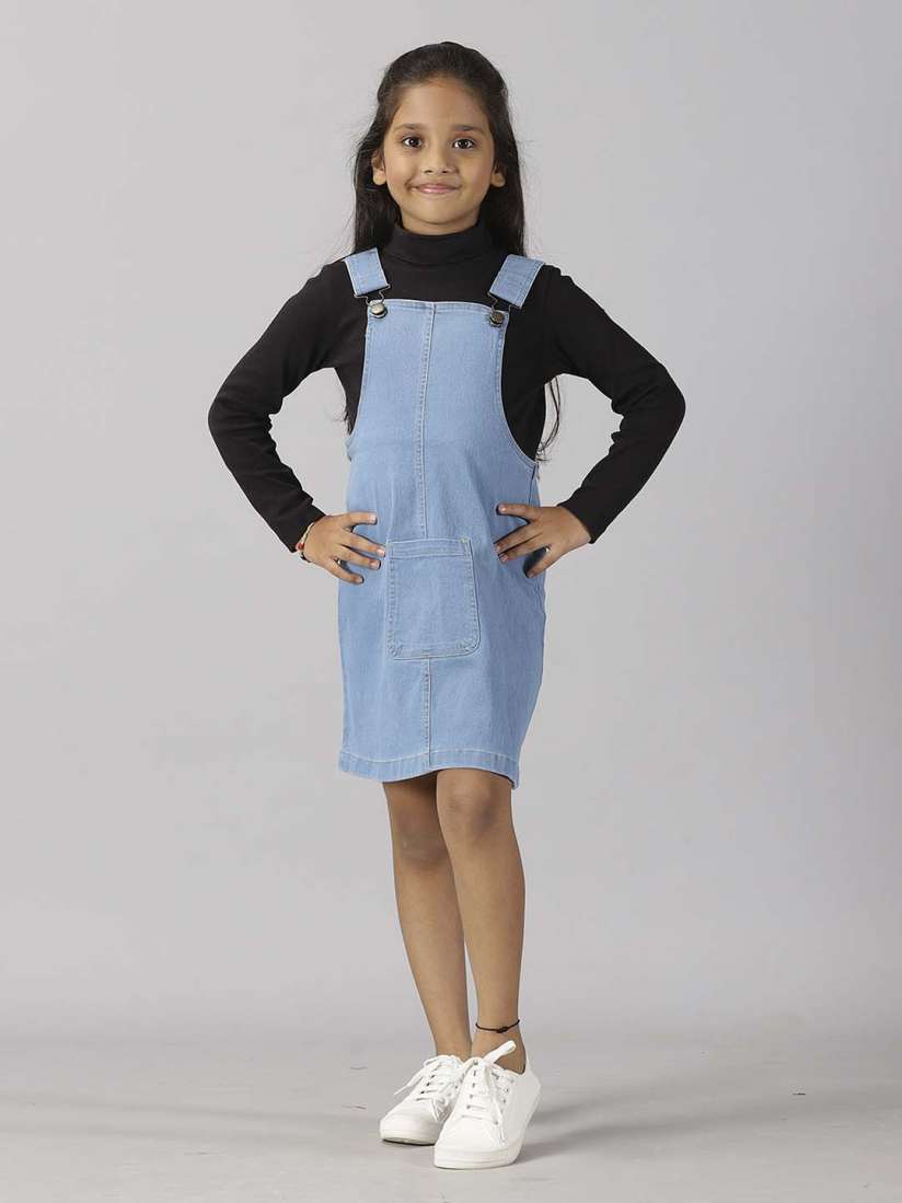 Buy KiddoPanti Girls Denim Dungaree Skirt Dungarees for Girls 25409912 Myntra
