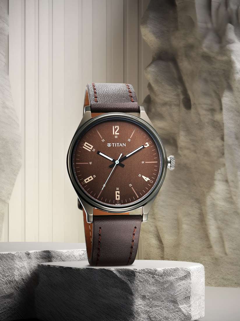 Buy Titan Men Printed Dial Leather Straps Analogue Watch 10024QL01 Watches for Men 25409940 Myntra