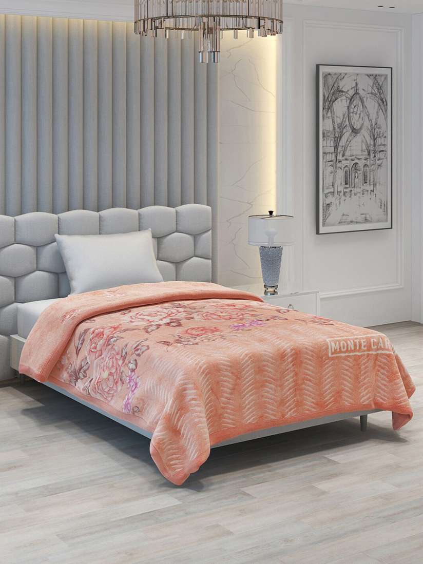 Buy Monte Carlo Pink White Floral 1000 GSM Heavy Winter Single Bed Blanket Blankets Quilts and Dohars for Unisex 25416786 Myntra