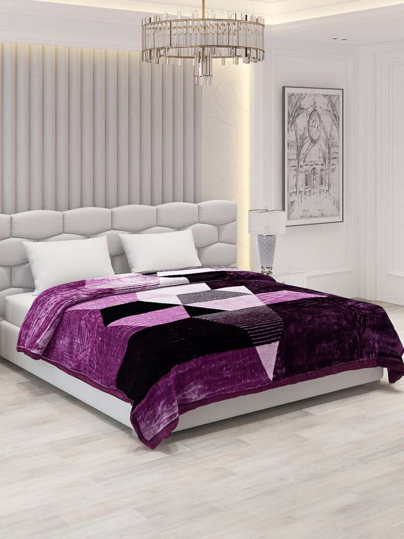 Buy Monte Carlo Roman Purple White Geometric Heavy Winter 1000 GSM Double Bed Blanket Blankets Quilts and Dohars for Unisex 25416990 Myntra