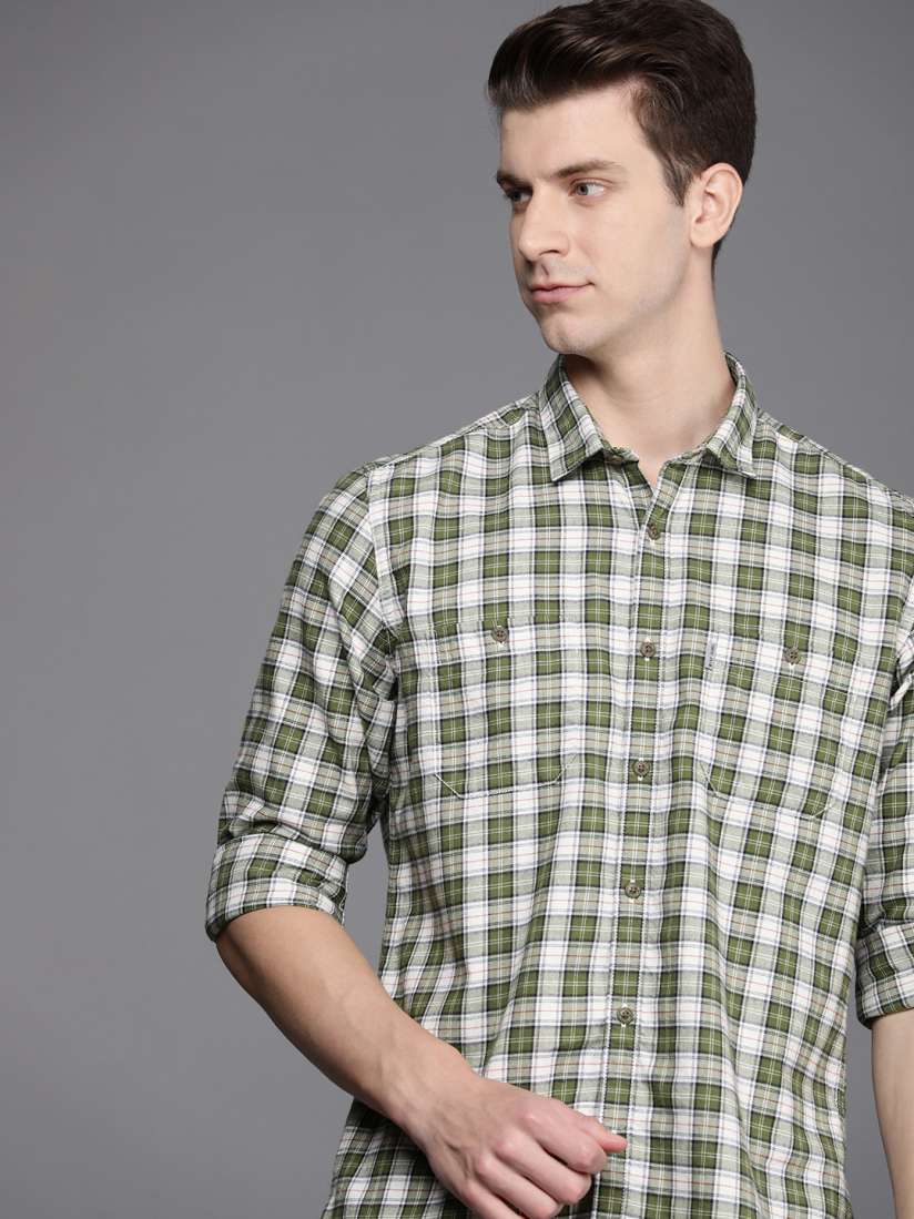 Buy Louis Philippe Jeans Pure Cotton Slim Fit Checked Casual Shirt Shirts for Men 25422558 Myntra