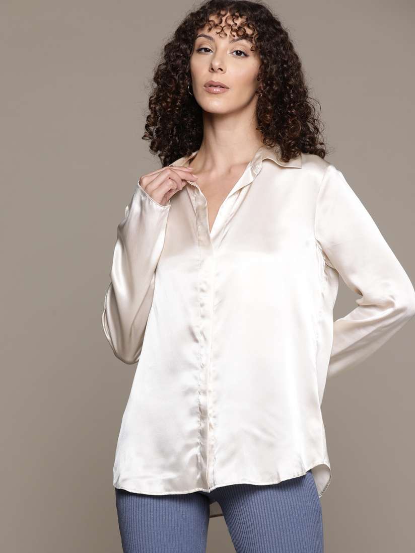 Silk casual shirts on sale