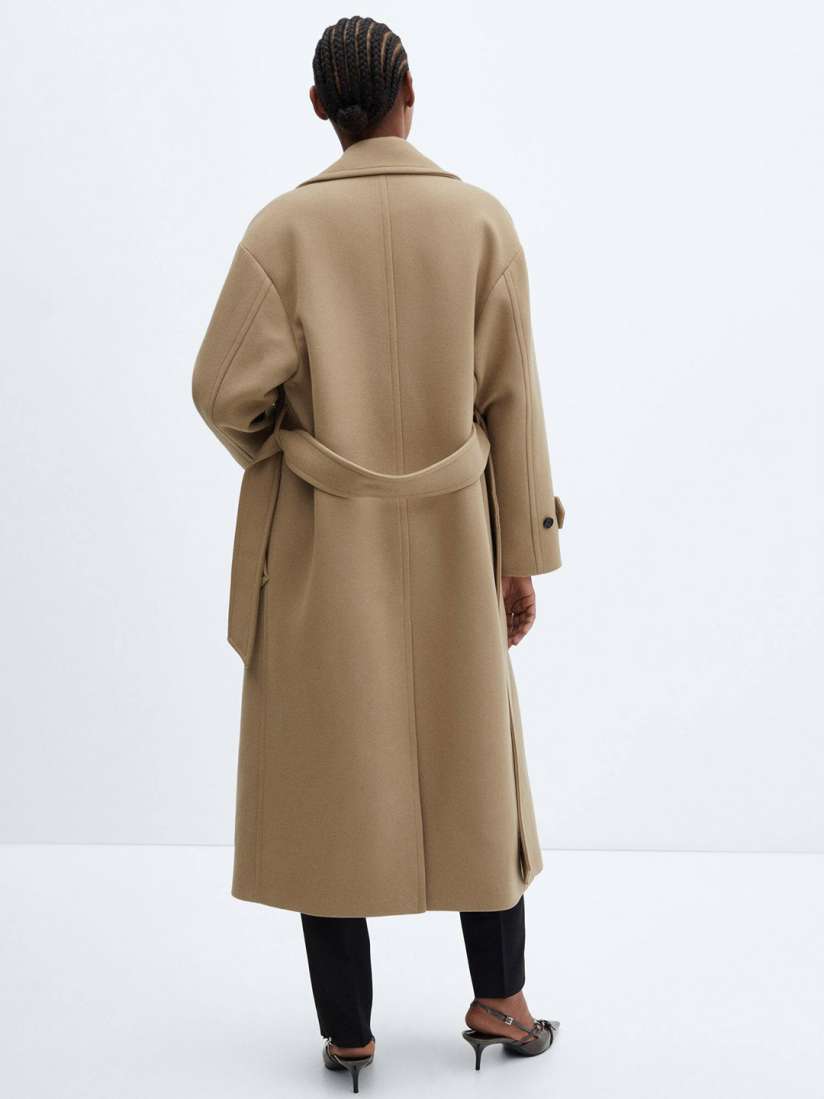 Buy MANGO Wide Lapel Wool Blend Longline Coat with Belt Coats for Women 25426792 Myntra