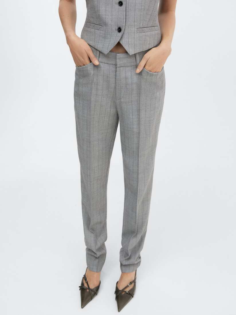 Buy MANGO Women Striped Pleated Formal Trousers Trousers for Women 25426894 Myntra