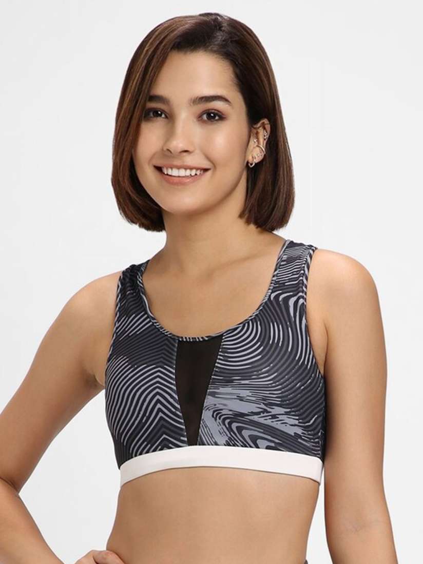 Buy FOREVER 21 Abstract Printed Half Coverage Workout Sports Bra With All Day Comfort Bra for Women 25430308 Myntra