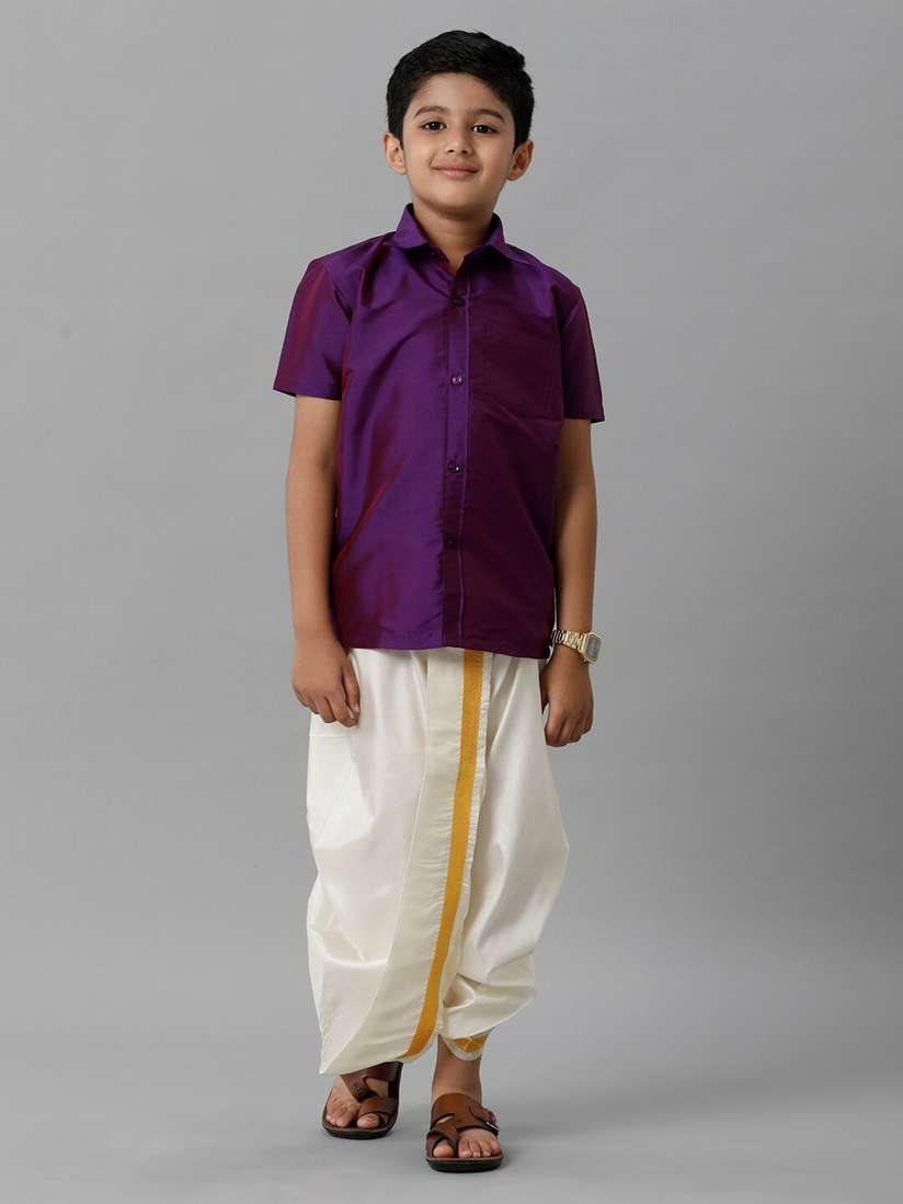 Buy Ramraj Boys Shirt Collar Shirt With Dhoti Pants - Clothing Set for Boys  25439758 | Myntra
