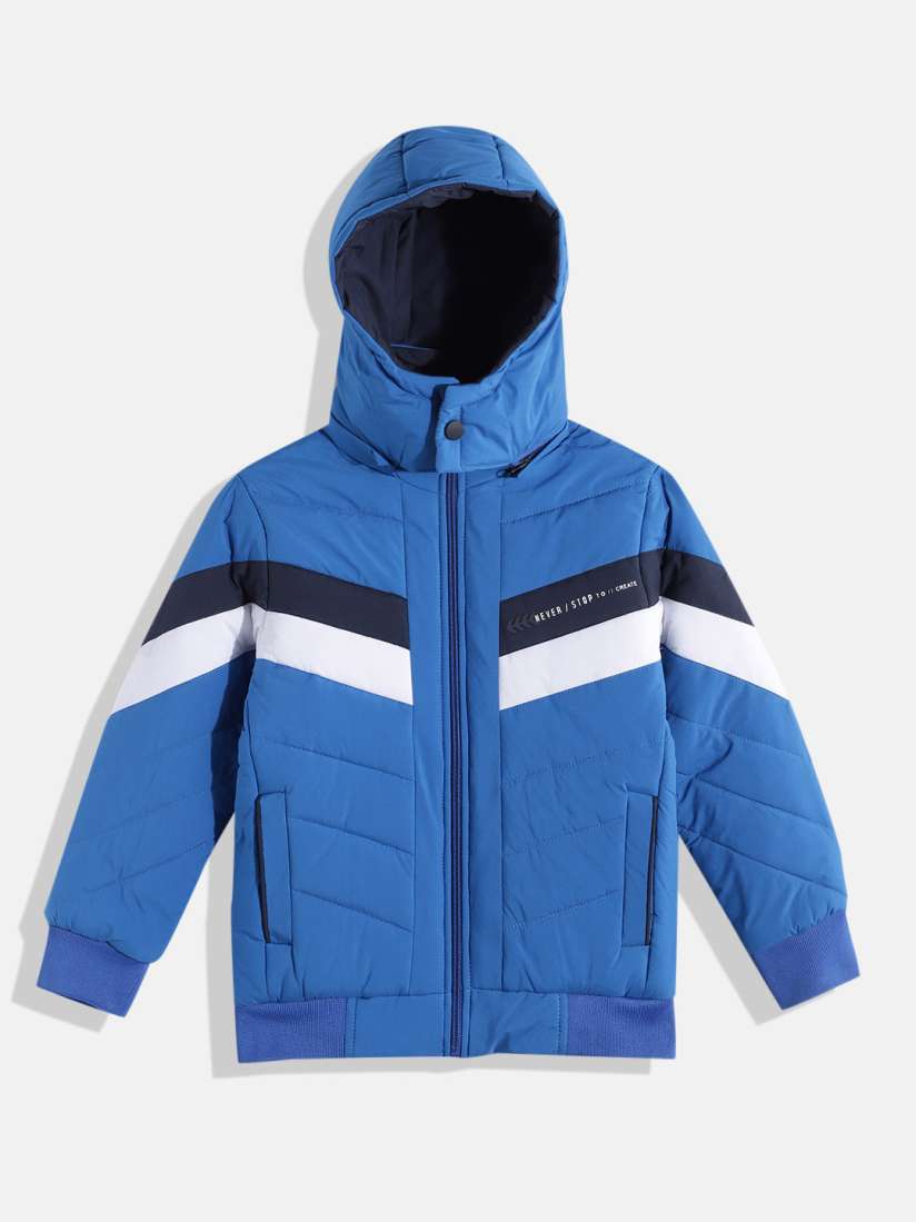 Buy Fort Collins Boys Striped Hooded Bomber Jacket Jackets for Boys 25441100 Myntra