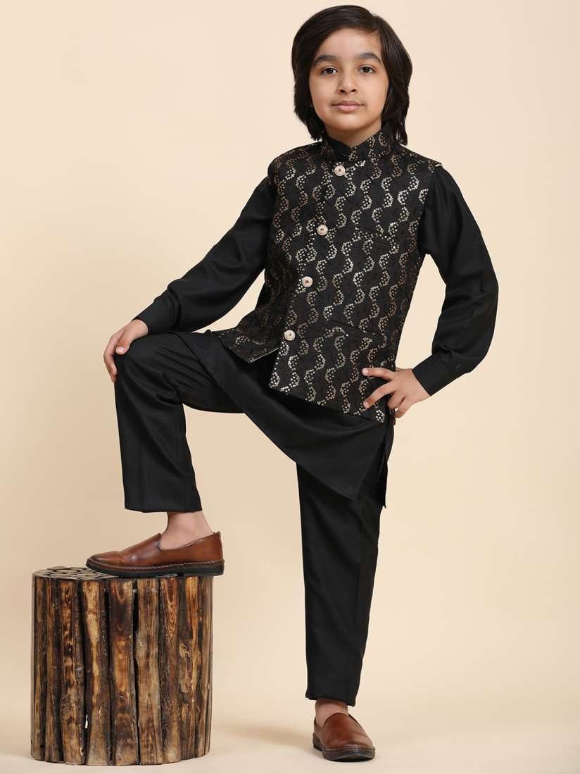 Buy Pro Ethic STYLE DEVELOPER Boys Regular Sequinned Cotton Kurta Pajama Nehru jacket Kurta Sets for Boys 25446364 Myntra