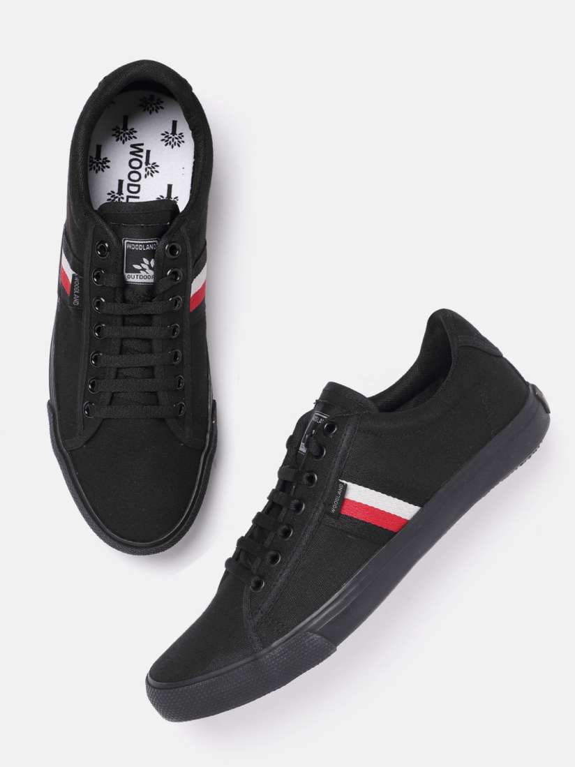 Woodland black casual shoes discount