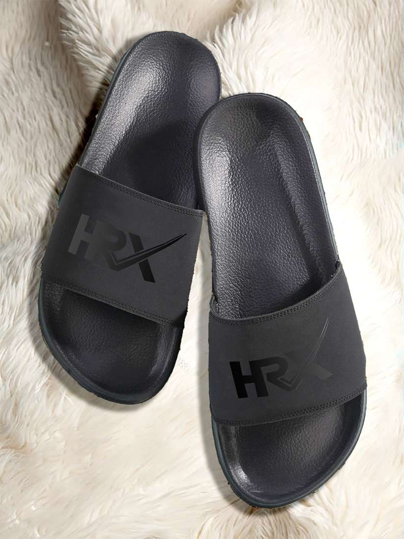 Buy HRX by Hrithik Roshan Women Black Printed Sliders Flip Flops for Women 25463390 Myntra