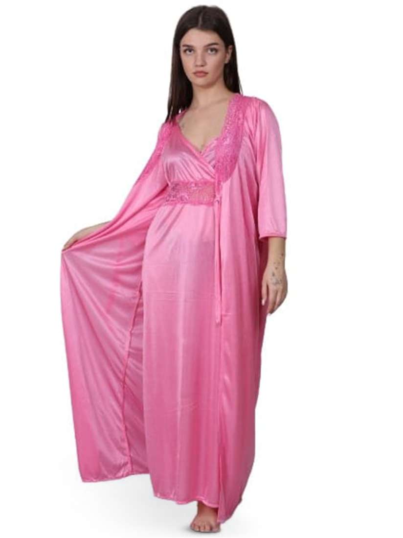Buy XPIOX Satin Maxi Nightdress With Robe Nightdress for Women 25465452 Myntra