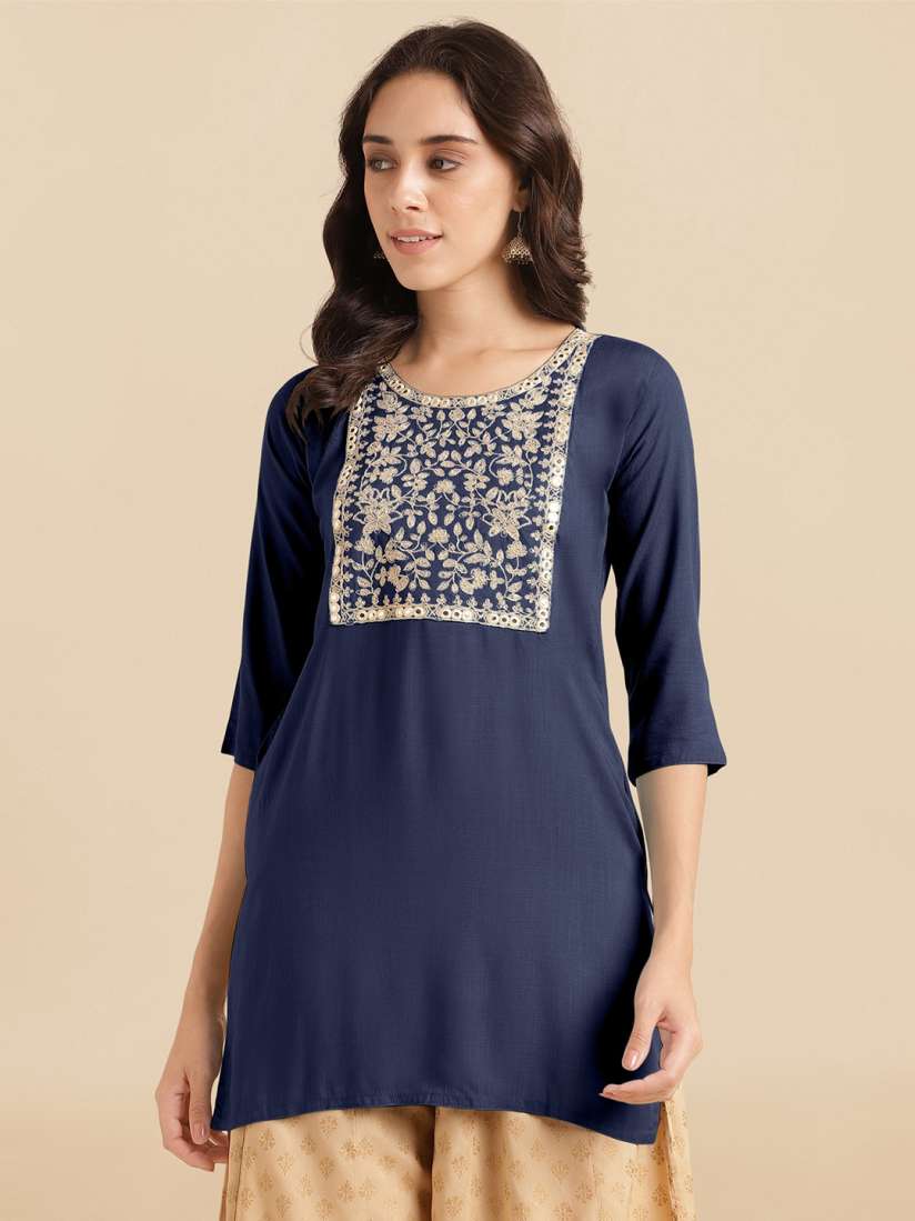 Buy KALINI Floral Embroidered Straight Kurti Kurtis for Women 25469334 Myntra