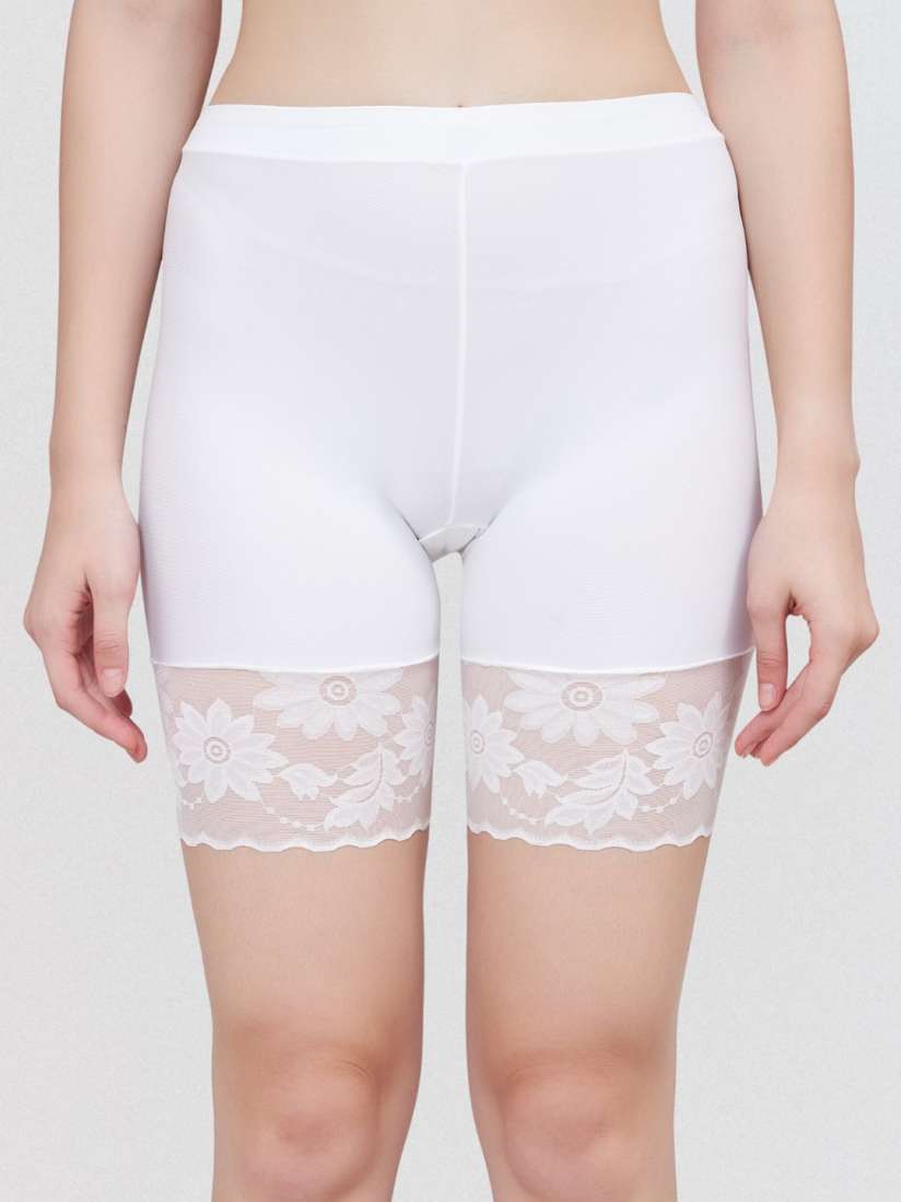 White lace cycling shorts best sale