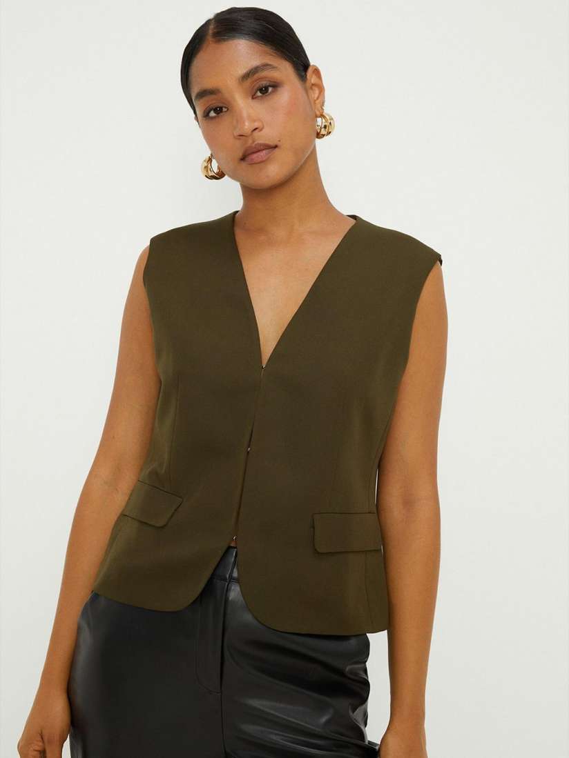 Sleeveless waistcoat womens clearance