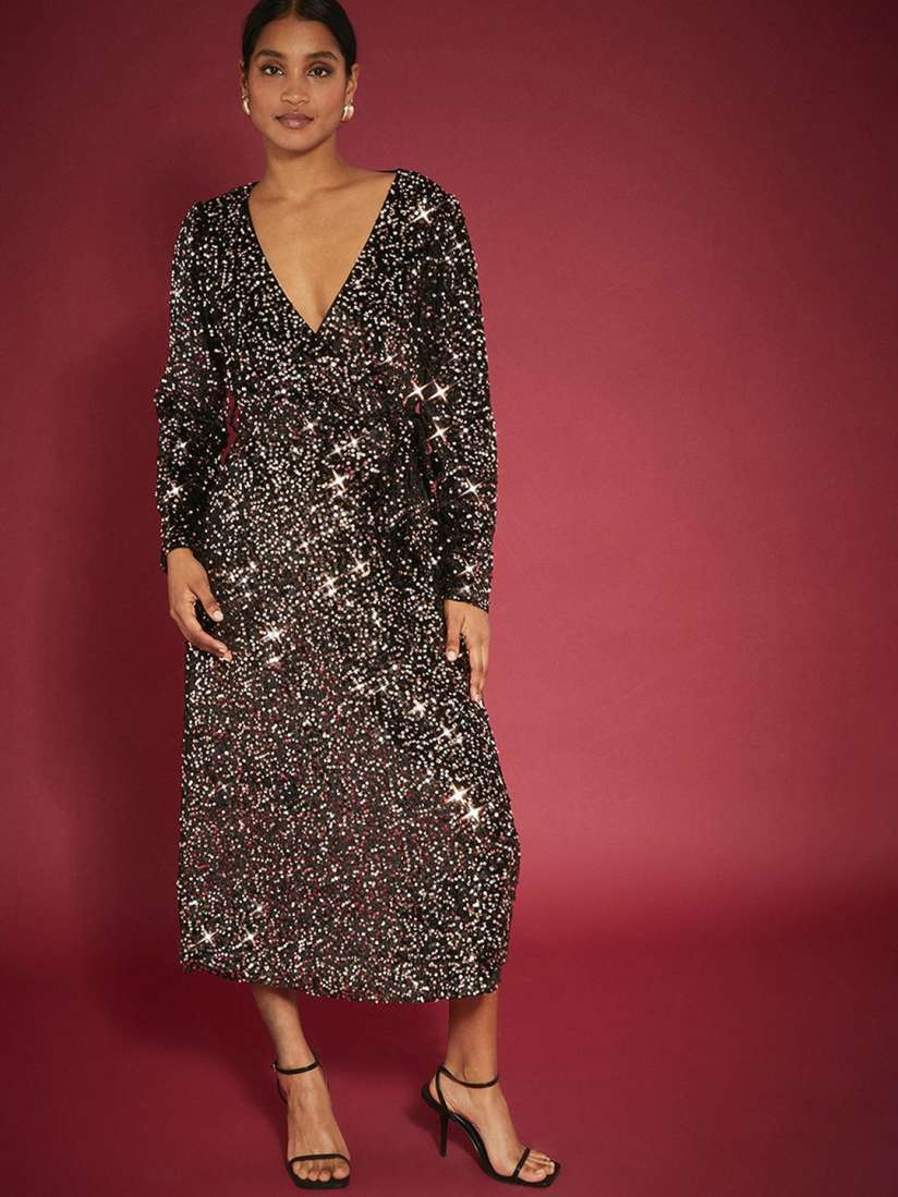 Buy DOROTHY PERKINS Embellished Velvet Wrap Midi Dress Dresses for Women 25481390 Myntra